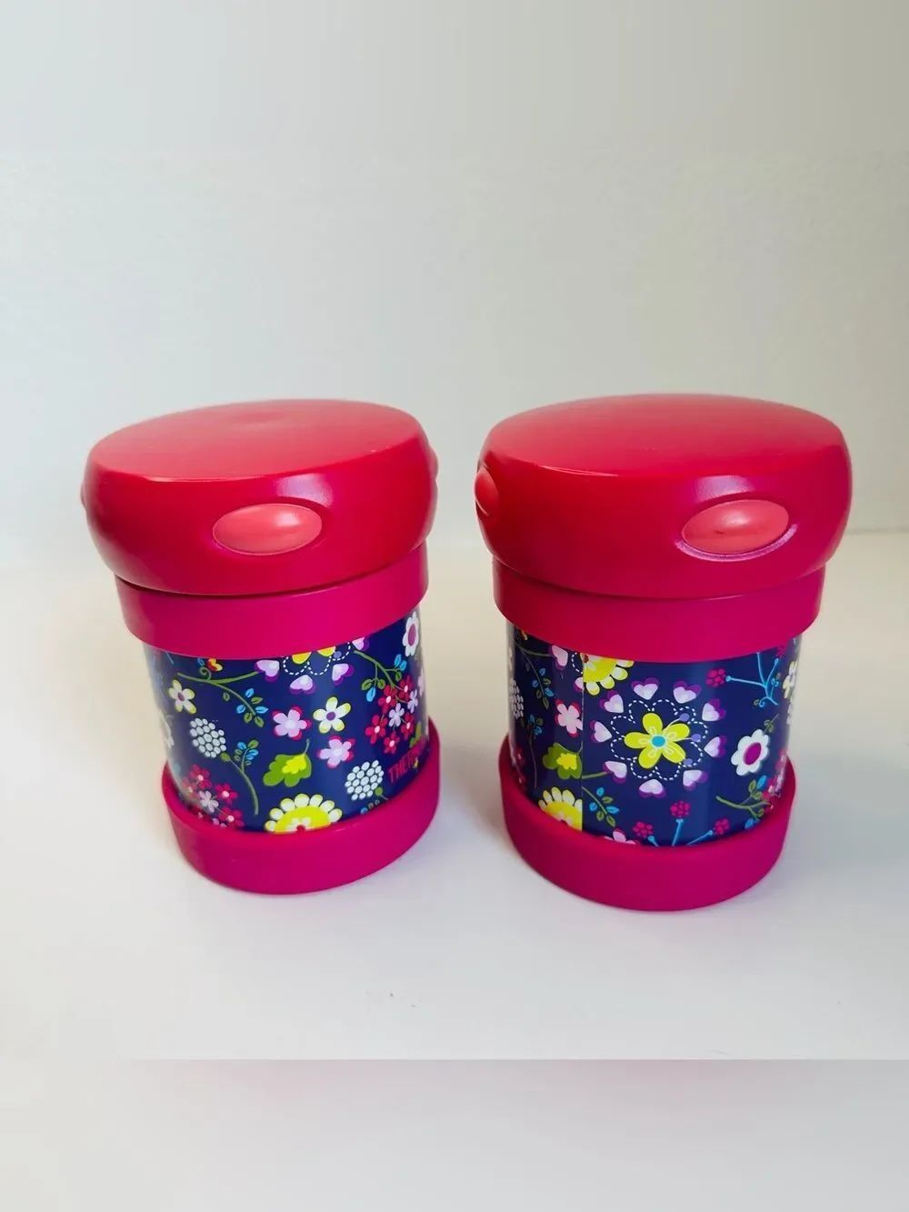 Pink Purple Floral Thermal Food Containers set of 2